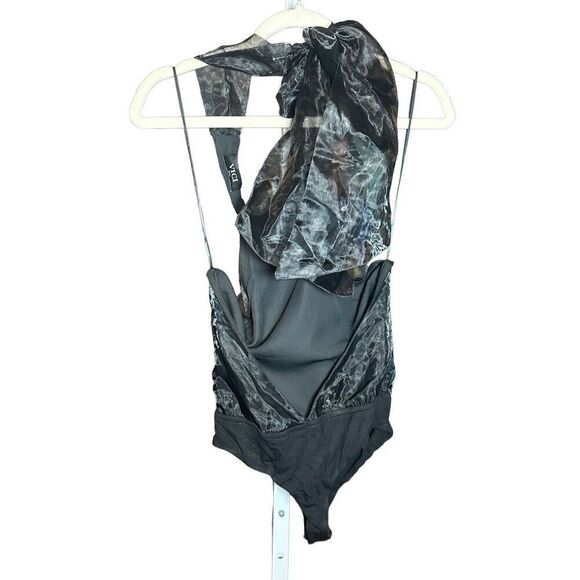 VICI Women's Black Organza Halter Tie Neck Bodysuit Sz S NWOT - Picture 9 of 11